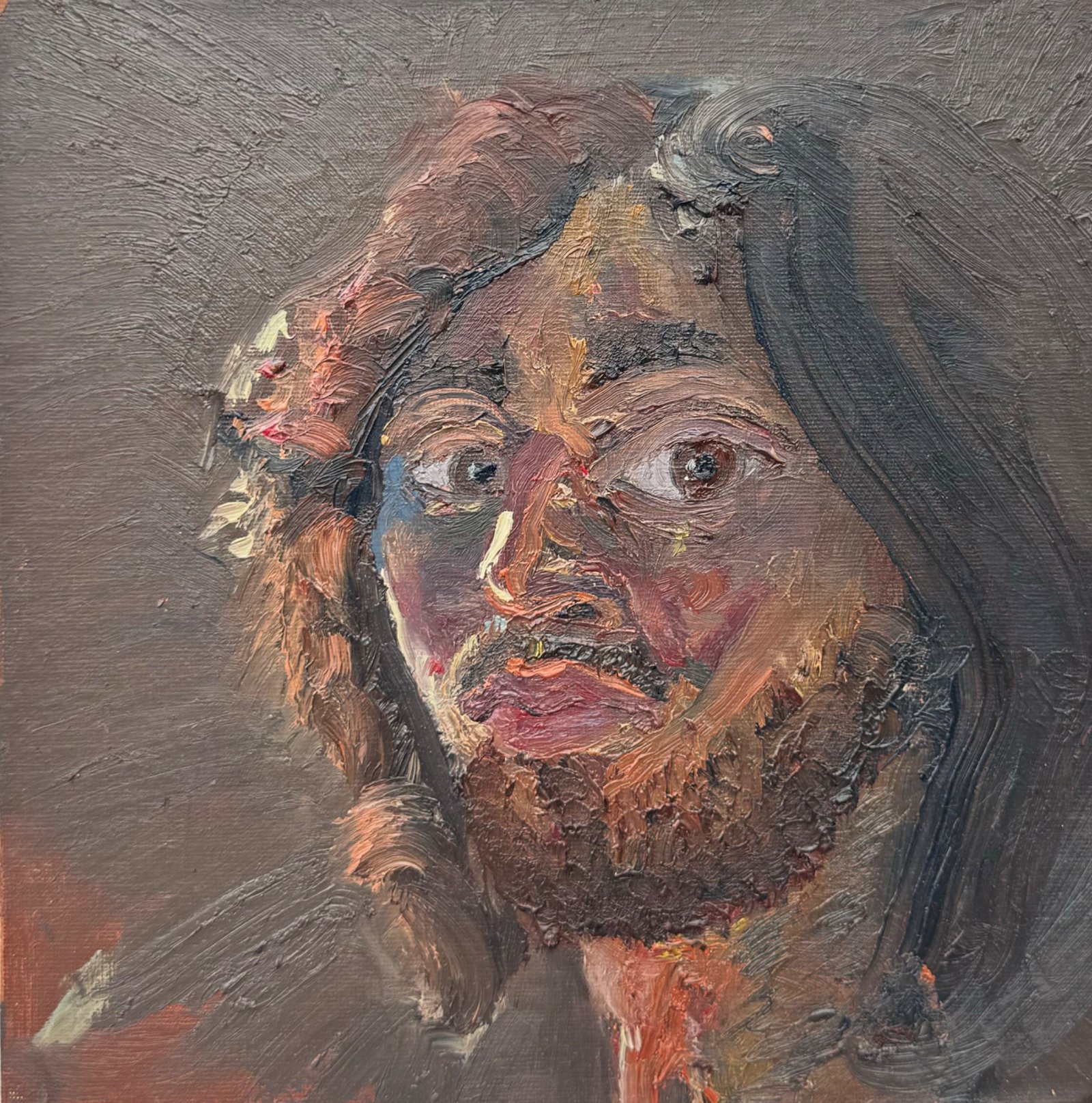 Autoportrait, 25*25cm / Huile sur toile — Paolo